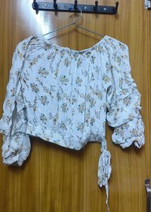 Floral Off Shoulder Crop Top