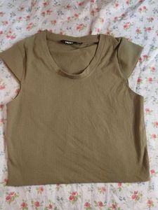 Nuon Beige/khaki Crop Top