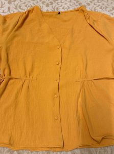 Stylish Yellow Button-Up Top