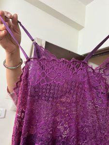 Purple Lace Trim Nightyy
