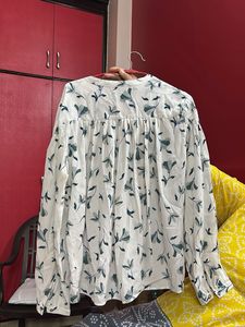 Stylish White Floral Print Blouse