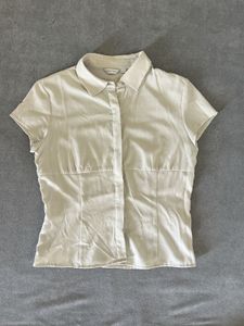 Chic Short-Sleeve Button-Up Shirt