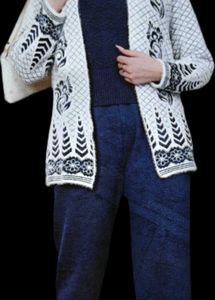 Vintage Patterned Cardigans Super Heavy Suit Set