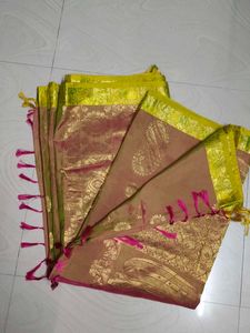 Green &amp; Pink Pure Kanchi Pattu Saree 💚💝