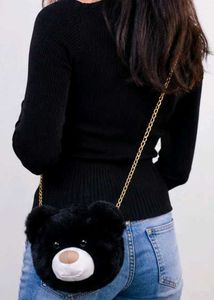 Cute Bear Plush Crossbody Bag