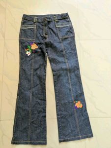 Embroidered Flare Jeans