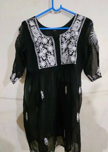 Black Embroidered Kurta