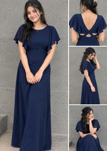 Elegant Navy Blue Maxi Dress