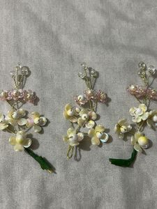 Floral Hair Pins - Set of 3