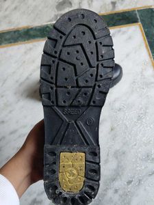 Black Leather Lace-Up School Shoes