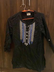 Embroidered Black Tunic kurta
