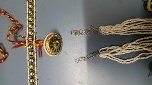 Elegant Pearl and Enamel Necklace Set