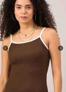 Ribbed Tank Top with Contrast Trim