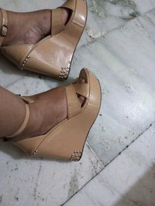 Tan Wedge Sandals