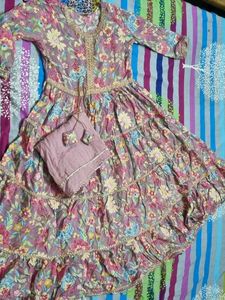 Anarkali style suit set -3 piece