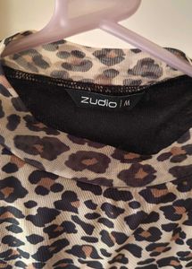 Leopard Print Sheer Top