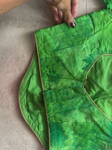 Green Printed Cold Shoulder Blouse