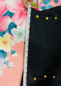 Stylish Black Pants with Gold Buttons
