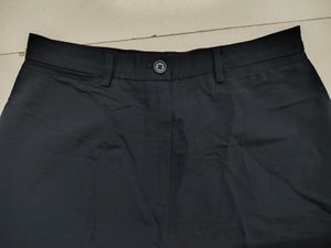 Navy Blue High-Waisted Wide Leg Trousers