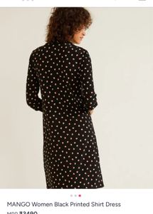 Mango Chic Polka Dot Shirt Dress