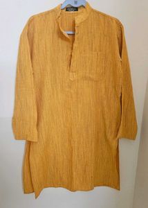Men's Yellow Cotton Kurta