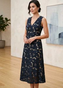 Elegant Black Lace Midi Dress