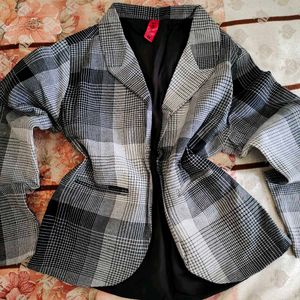 Classic Plaid Blazer Jacket