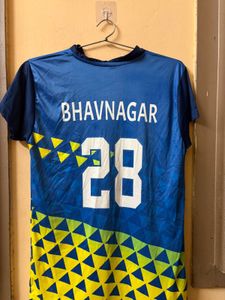 blue jersey with shorts