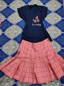 Cute Butterfly T-shirt and Skirt Co Ord set