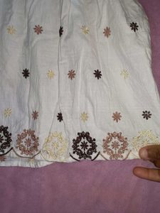 Boho Embroidered White Top