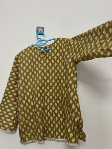 Printed Kurta Top with Lace Detail
