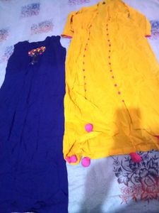 Two Ethnic Kurtas - Blue & Yellow