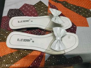 White Bow Slip-On Sandals