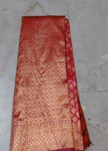 Dual colour Banarasi Silk Saree with blouse