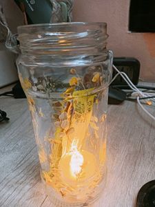 Decorative Glass Jar with Floral Print
