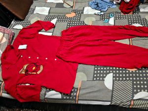 Red Printed Pyjama Set