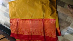 Half Saree Silk Fabric with Intricate Border