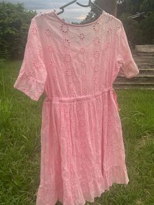 Cute Pink Broderie Anglaise Dress