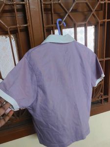 Lavender Cropped Polo Shirt