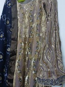 Designer Sequined Kurta Set with Dupatta