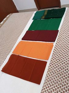 a set of 5 different colours blouse pieces