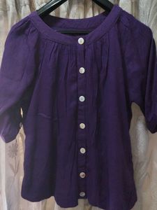 Purple Button-Down Top