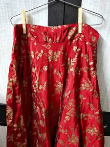 Red lahanga with Embroidered Blouse