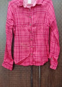 Beautiful Pink Check Shirt For Girls