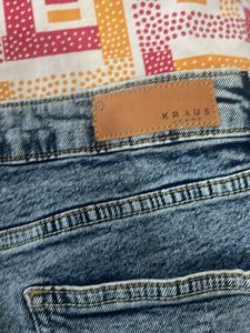 Blue Denim Rolled Hem Shorts
