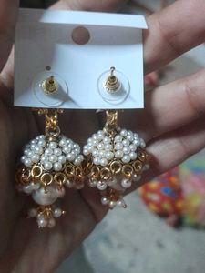 Elegant Pearl Jhumka Earrings