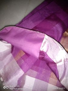 Purple Checkered Saree