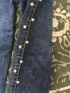 Pearl Embellished Denim Jeans