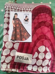chiffon dot saree