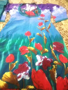 Totally New 😍Pure Cotton Suit With Chiffon Duppata